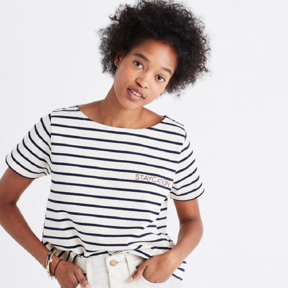 NWOT Madewell "Staycation" Stripe Tee - M